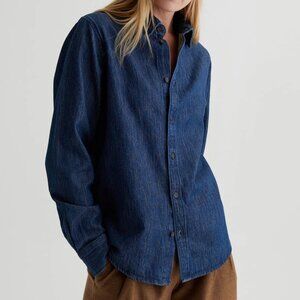 AG x EmRata Elena Chambray Button-Up Shirt